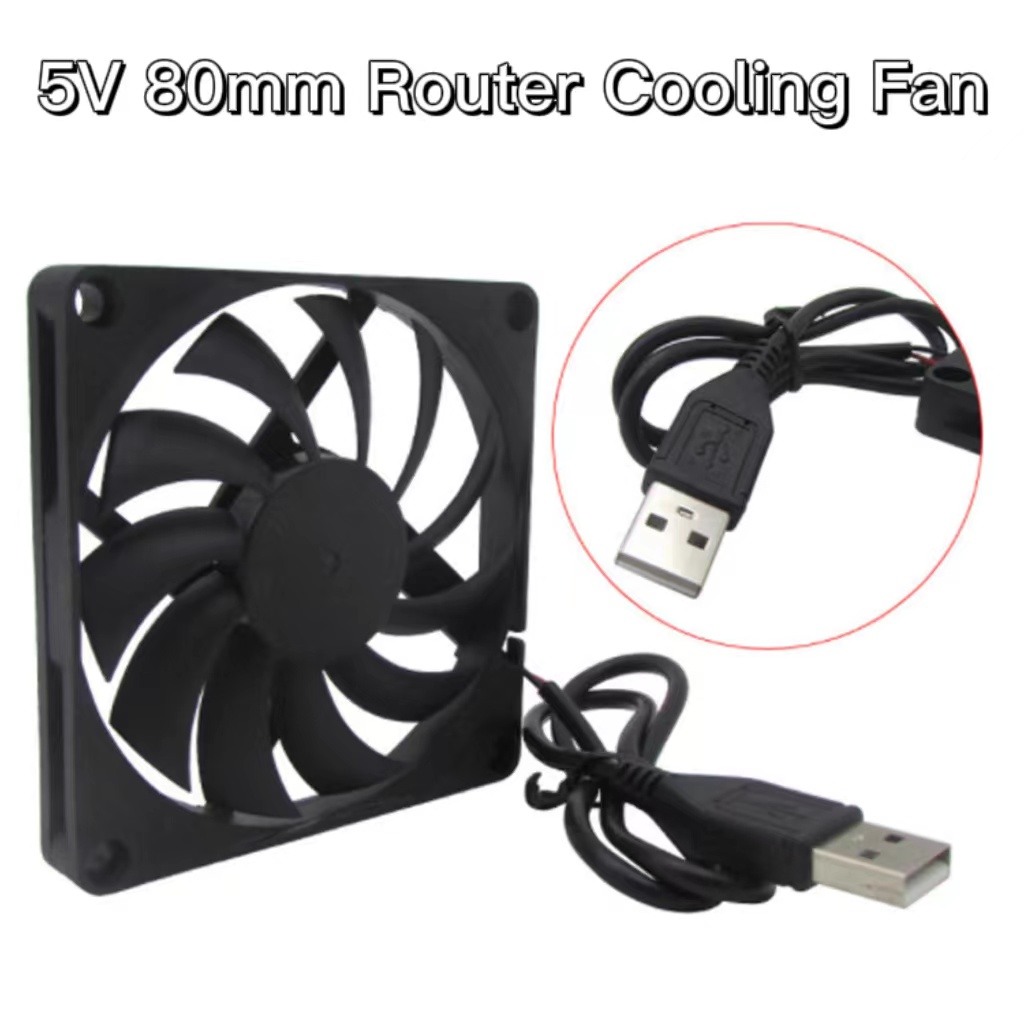 Router Cooling Fan Rack TV Box Wireless Router Cooling USB 5V 80mm Cat