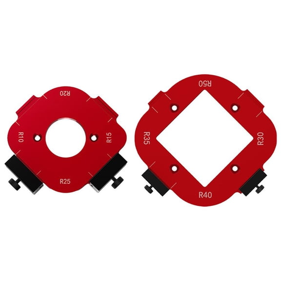 Router Corner Radius Template, Premium Aluminum Alloy Router Corner Rounding Jig for Woodworking, 8-in-1 Arc Cutting Guide Set (R10-R50), Fits Trim, Handheld, and Table Routers