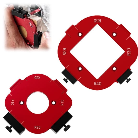 Router Corner Radius Template, Router Templates and Jigs for Woodworking, Guides and Edge Guide for Precision Routing, 8-in-1 Arc Cutting Guide Set (R10-R50), Fits Trim, Handheld, andTable Routers