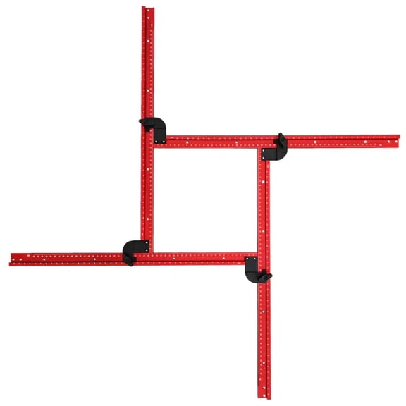 Router Jig for Cutting Board, Adjustable Square Router Template Guide, Groove Router Jig 23.6 by 23.6 Inches, templates Woodworking for Perfect Grooves (Red)