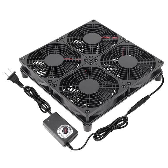Router Laptop Cooling pad 4X 120mm Computer Fan with AC Plug Variable Speed for DIY Electronics TV Box Cabinet Game Equipment Cooing