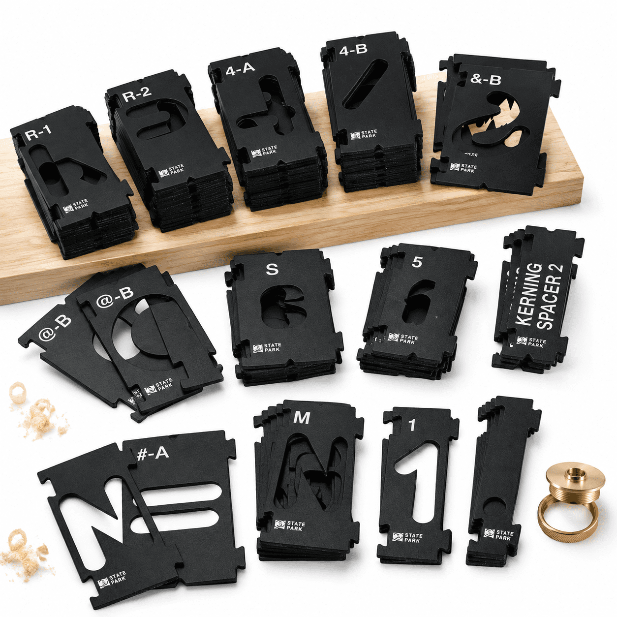 Router Letter Template Set, 3-3/8 Inch State Park Font, 99-Piece Sign ...