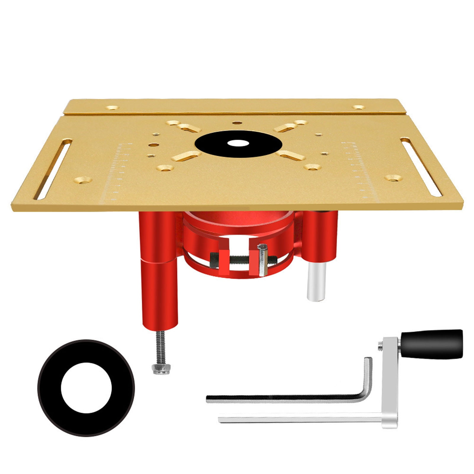 Router Lift System Kit: Manual Lifting, Black Gold Insert Base Plate ...