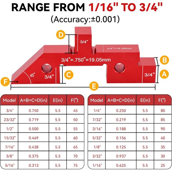 Router Setup Bars,14pcs Aluminum Precision Setup Blocks Height Gauge Set with Laser Engraved Size Markings & Storage Case for Router Saw Accessories and Angle Woodworking Set Up