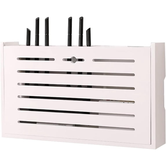 Router Shelf, Box Shelves For Wall, Desk Organizer For WiFi Router, Wifi Storage Cabinet Wall Mounted, Household Power Cord Arrangement Box,41.2x9x25cm