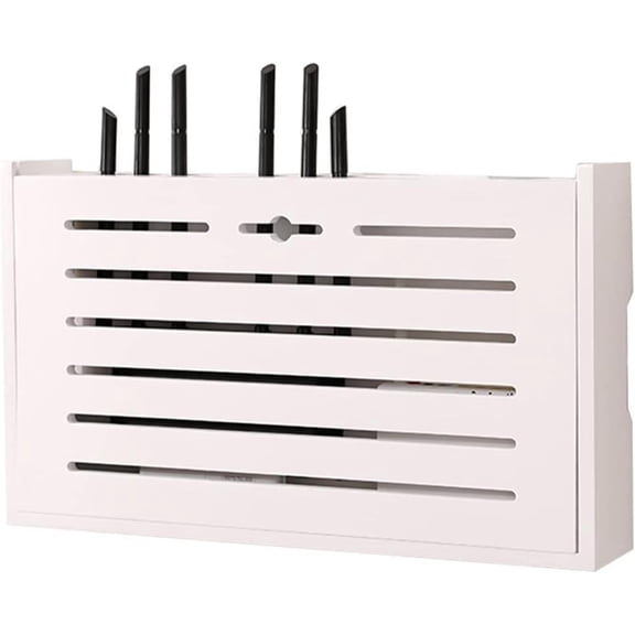 Router Shelf, Box Shelves For Wall, Desk Organizer For WiFi Router, Wifi Storage Cabinet Wall Mounted, Household Power Cord Arrangement Box,41.2x9x25cm