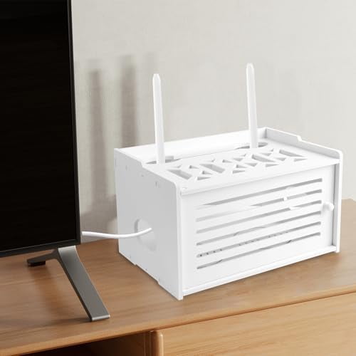 Router Shelf Storage, Large Router Stand Holder with Cable Management ...