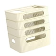 thumbnail image 1 of Router Storage Box Cord Arrangement Box Router Organizer Large Capacity Space Saving Wire Cable Storage Case for Bedroom Office Home Decor , Beige 4 Tier, 1 of 9