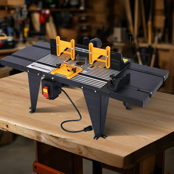 Router Table, Electric Router Table for Woodworking, Compact Benchtop Table with Heavy-Duty Aluminum Construction, Craftsman Table for Precision Cutting