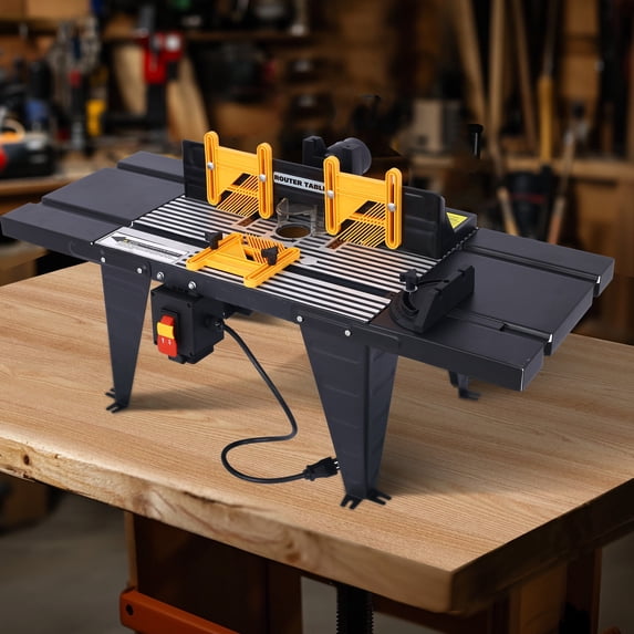 Router Table, Electric Router Table for Woodworking, Compact Benchtop Table with Heavy-Duty Aluminum Construction, Craftsman Table for Precision Cutting