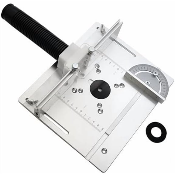 Router Table Insert Plate, 9.4x7.9x0.2 Inch Aluminum Alloy Woodworking Router Table Flip Plate With Clear Scale, Router Table Setup Bars For Router Trimmer Woodworking Wood Tool
