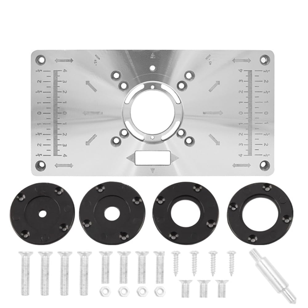 Router Table Insert Plate, Woodworking Benches Router Trimmer Models With 4 Rings High Accuracy Engraving Machine For Industrial Use