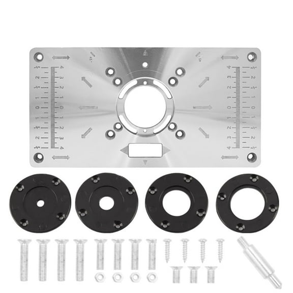 Router Table Insert Plate, Woodworking Benches Router Trimmer Models With 4 Rings High Accuracy Engraving Machine For Industrial Use
