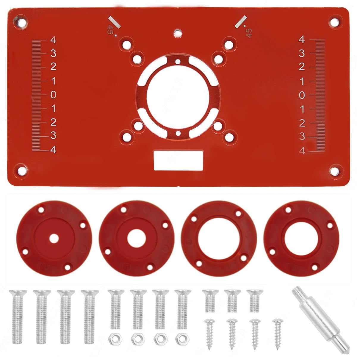 Router Table Insert Plate, Woodworking Benches Router Trimmer Models With 4 Rings High Accuracy Engraving Machine For Industrial Use