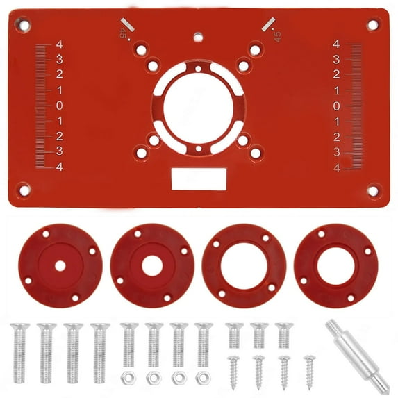 Router Table Insert Plate, Woodworking Benches Router Trimmer Models With 4 Rings High Accuracy Engraving Machine For Industrial Use