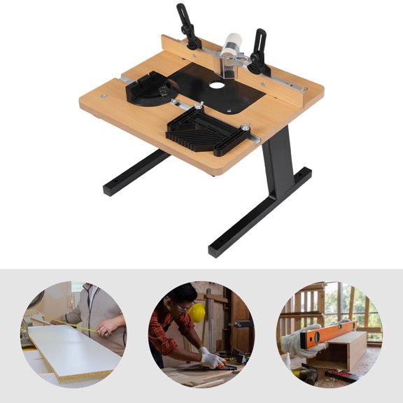 Router Table With Adjustable Backrest MDF 440.92 lbs Capacity Woodworking Tabletop DIY Benchtop for Wood Trimming Furniture Processing and Grooving