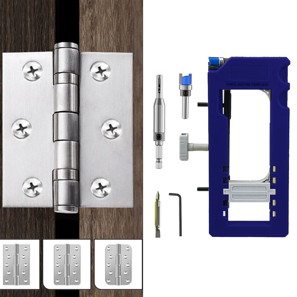 Router Template Kit for Door Hinge Installation with Removable Inserts ...