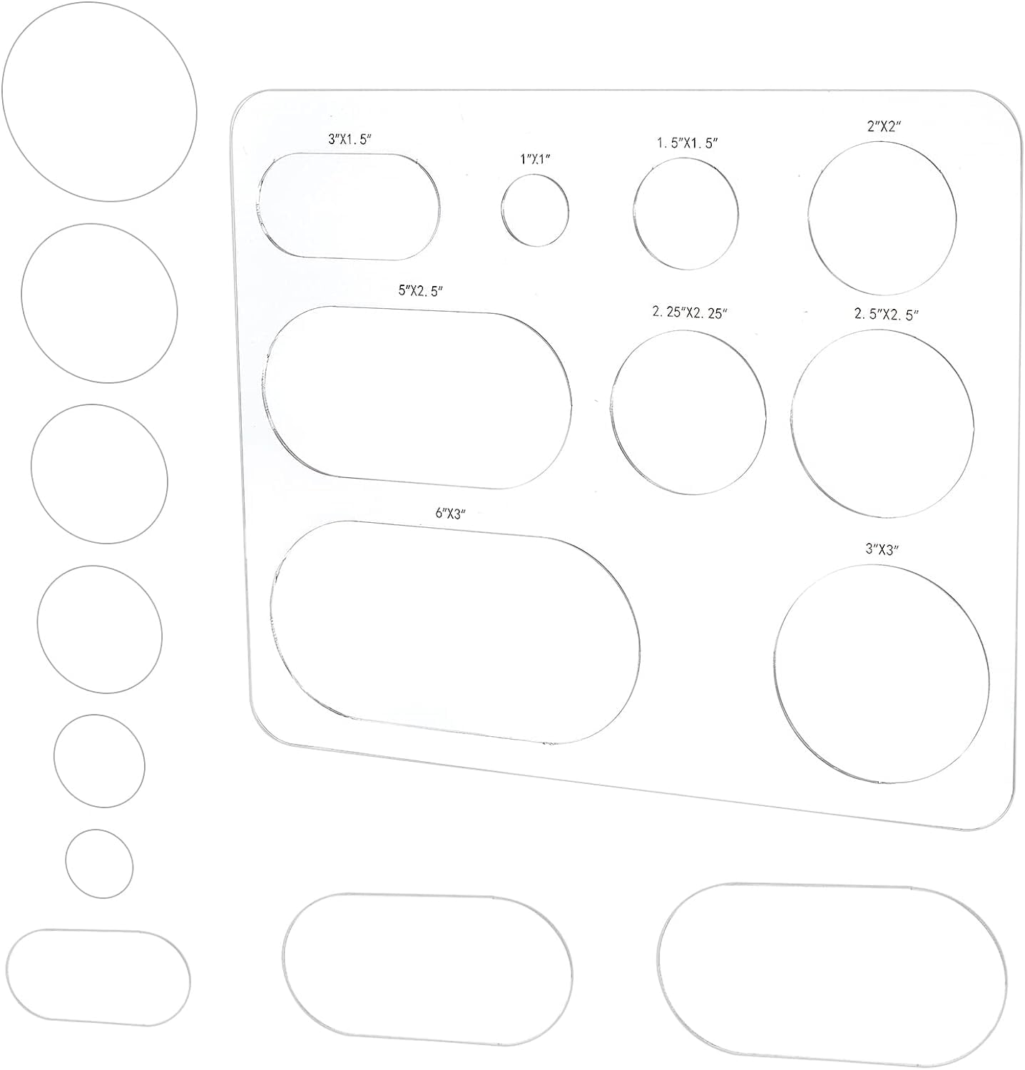 Router Template Set Circle Oval Acrylic Inlay Templates with 9pcs ...