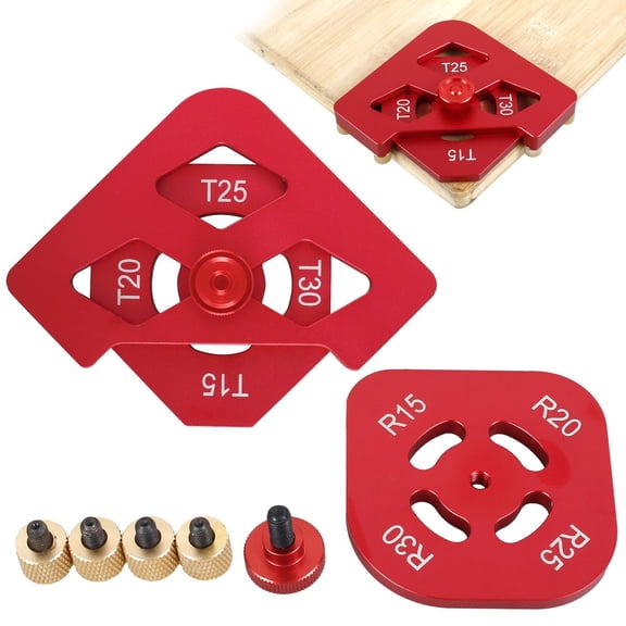 Router Templates Set, Corner Routing Guide for R15, R20, R25, R30 Sizes - Woodworking Chamfer Tool