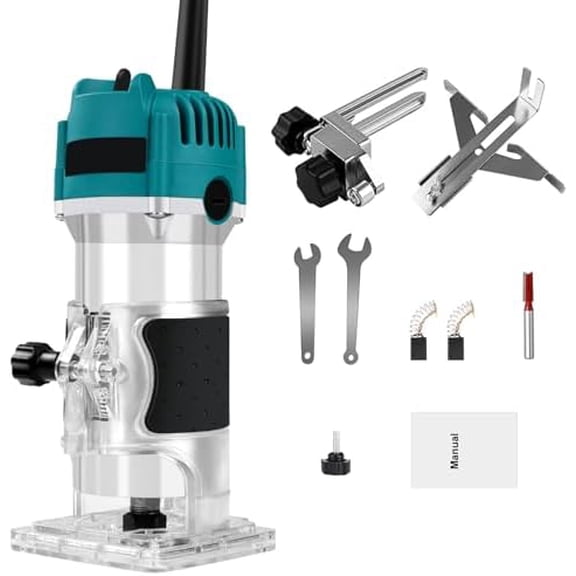 Router Tool, 110V 800W Compact Wood Router Tool for Woodworking, Electric Hand Trimmer 30000R/MIN Compact Edge Laminate,Blue$$Tools & Hardware Other