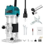 Router Tool, 110V 800W Compact Wood Router Tool for Woodworking, Electric Hand Trimmer 30000R/MIN Compact Edge Laminate,Blue