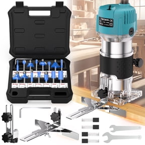 Router Tool, 6.5 Amp 1.25 HP Hand held Wood Router Tool, Compact Palm Trim Router for Woodworking, 6 Variable Speeds Fixed Base Laminate Router Woodworking Tool with Dust Hood 15PCS Router Bits