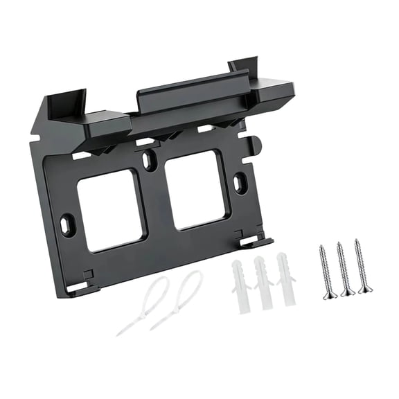 Router and Power Supply Wall Mount Bracket with Cable Management, ABS Holder for Indoor Router Setup and Tidy Cords