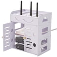 thumbnail image 1 of WIFI Router Storage Box, 4-tier Router Shelf with Double Door, Cable Large Management Rack for Modem, Set Top Box, Power Strip, and Accessories, Home TV Desktop Organizer, 1 of 6