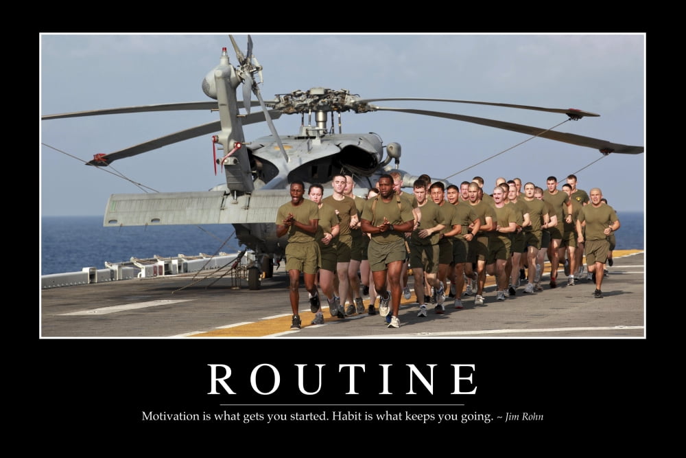 Routine Inspirational Quote and Motivational Poster Canvas Art - Stocktrek Images (34 x 23)