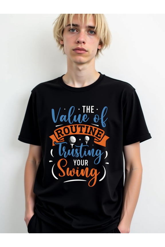 Routine Trusting Swing Tee mens comfort colors tshirt black graphic tees top Wearable year-round Casual Unisex Shirt Crewneck tshirts