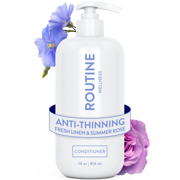 Routine Wellness Deep Conditioner for Thinning Hair - Biotin, Peptides for Women & Men - Color Safe, Moisturizing for Healthier Hair - Fresh Linen & Summer Rose