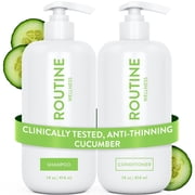 Routine Wellness Anti-Thinning Volumizing Shampoo - Clinically tested shampoo for thinning hair with biotin, pea peptides, color safe, sulfate free - Cucumber Set