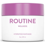 Routine Wellness Deep Conditioning Hair Mask for Dry Damaged Hair - Hydrating, Moisturizing Repair Treatment - Promotes Volume - 8 oz Rose Hips