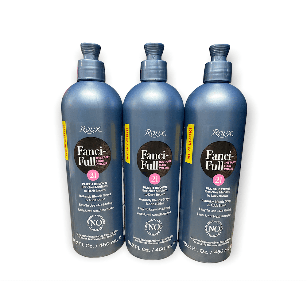 Roux Fanci-Full Rinse, 21 Plush Brown, 15.2 oz Pack of 3