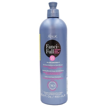 Roux Fanci Full Temporary Color Rinse, 21 Plush Brown, 15.2 Oz, Pack of 2