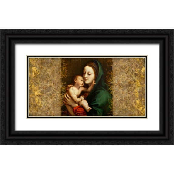 Roux, Simon 24x14 Black Ornate Wood Framed with Double Matting Museum Art Print Titled - Holy Virgin (Italian school)
