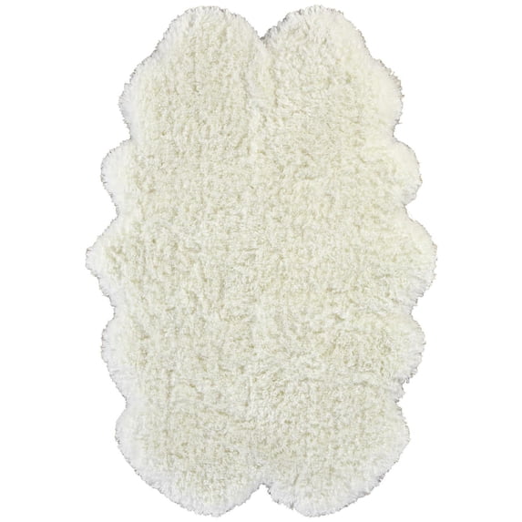 Roux Ultra Plush 3in Shag Rug, Pearl White, 2ft x 3ft - 4in Accent Rug