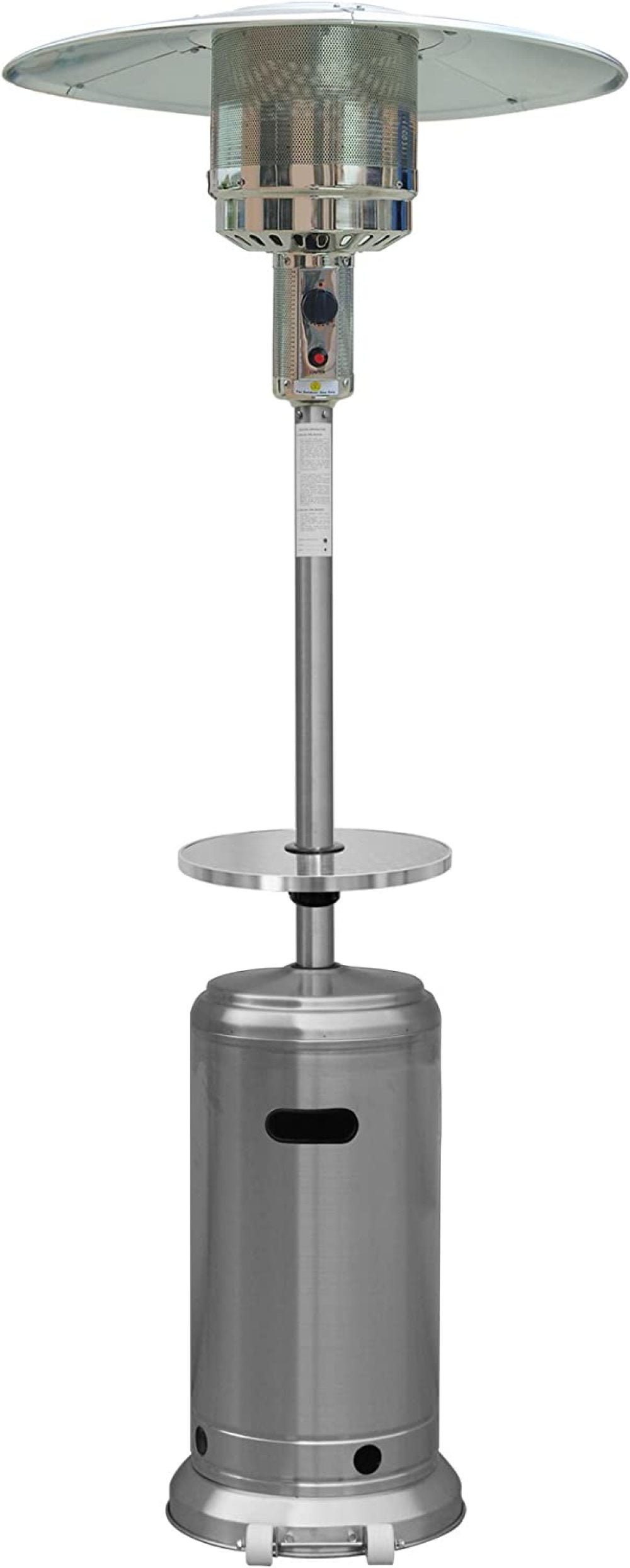 RovKeav HLDS01BST Propane Patio Heater w/Wheels, Table, 48,000 BTU and