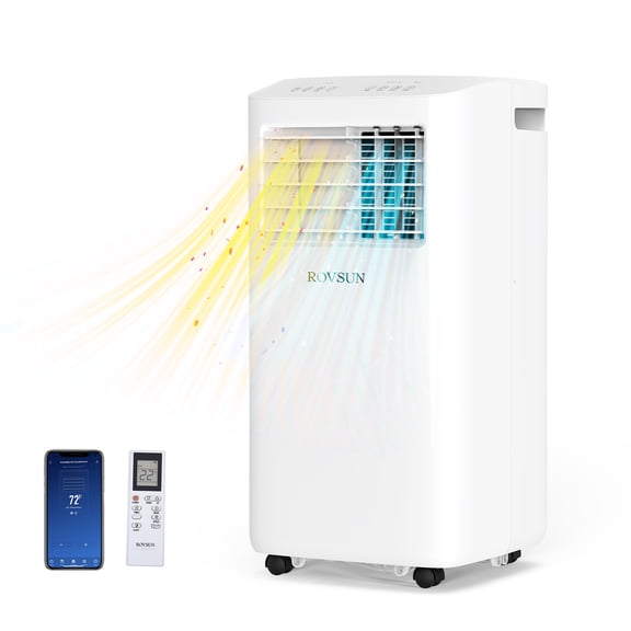 ROVSUN 7100 BTU (10000BTU ASHRAE) Portable Air Conditioner with Heat, Remote & App Control, 4-in-1 AC Unit, Heater, Fan & Duhumidifier