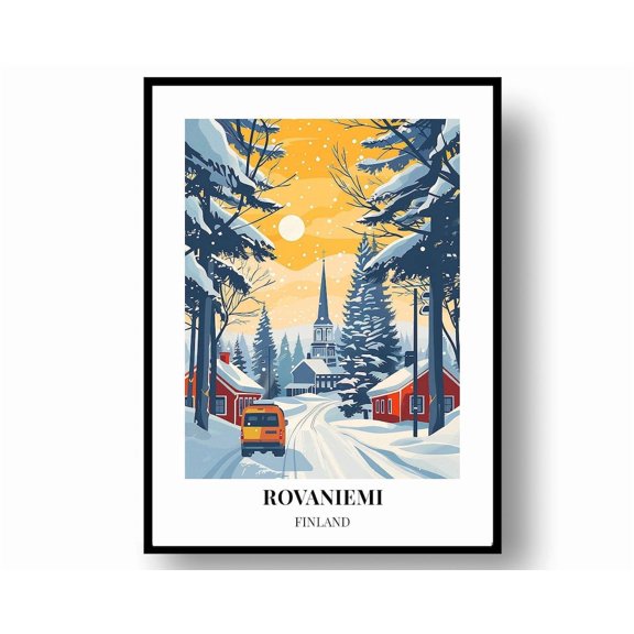 Rovaniemi Travel: Finland Wall Art Poster