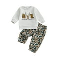 thumbnail image 1 of Rovasas Baby Boy Fall Outfit Reindeer Letter Long Sleeve Sweatshirt Camo Pants, 1 of 9