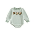 thumbnail image 1 of Rovasas Baby Boy Romper Long Sleeve Round Neck Duck Embroidery Bodysuit, 1 of 9