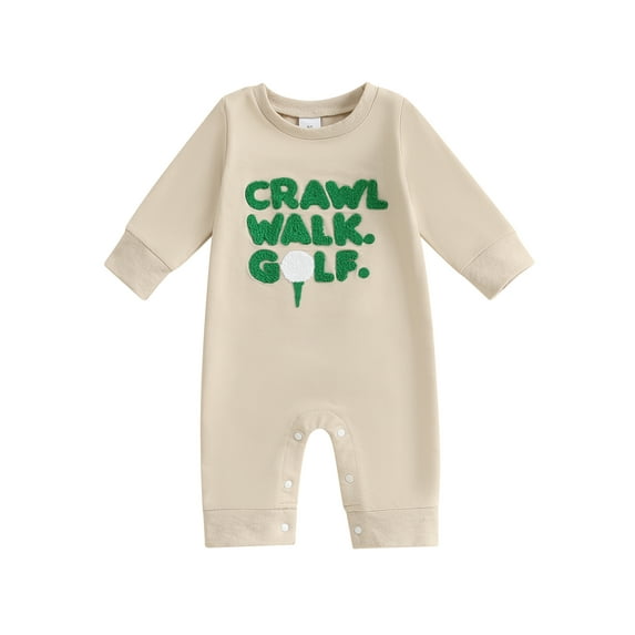 Rovasas Baby Boys Sweatshirts Rompers Golf Letter Embroidery Fall Clothes