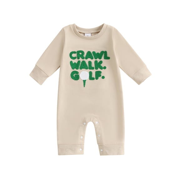 Rovasas Baby Boys Sweatshirts Rompers Golf Letter Embroidery Fall Clothes