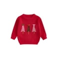 thumbnail image 1 of Rovasas Baby Girl Christmas Sweater, Long Sleeve Crew Neck Tree Pullover, 1 of 9