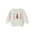 thumbnail image 1 of Rovasas Baby Girl Christmas Sweater, Long Sleeve Crew Neck Tree Pullover, 1 of 9