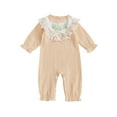 thumbnail image 1 of Rovasas Baby Girl Romper Floral Embroidery Lace Ruffled Long Sleeve Jumpsuit, 1 of 9