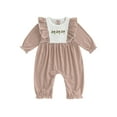 thumbnail image 1 of Rovasas Baby Girls Romper Apple/Duck Embroidery Striped Long Sleeve Jumpsuits, 1 of 9