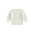 thumbnail image 1 of Rovasas Baby Knit Sweaters Long Sleeve Round Neck Solid Color Pullovers, 1 of 9
