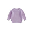 thumbnail image 1 of Rovasas Baby Knit Sweaters Long Sleeve Round Neck Solid Color Pullovers, 1 of 9